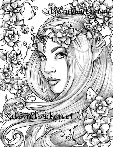 freckles  fairy coloring page printable colouring  etsy fairy