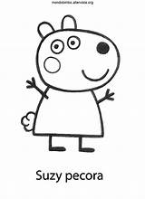 Peppa Pig Coloring Sheep Suzy Pages Template sketch template