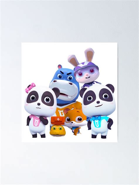 babybus super rescue team kiki  miumiu panda clothing poster
