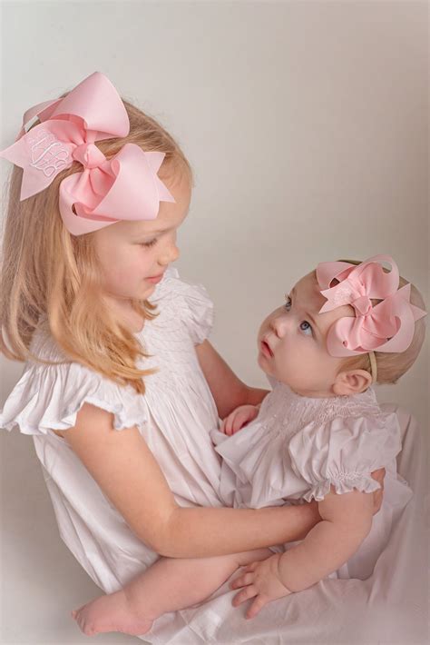 pink baby headband bow  monogram pink baby headband baby bow
