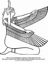 Egyptian Coloring Egypt Ancient Gods Kids Ma Maat Drawing Drawings Tomb Worksheets Book Pages Goddess Symbols Women Tattoo Worksheet Egyptabout sketch template
