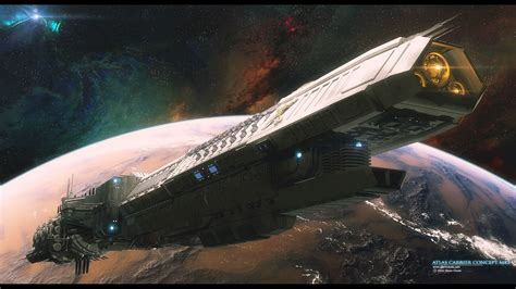 atlas carrier concept mk starship concept spaceship art spaceship