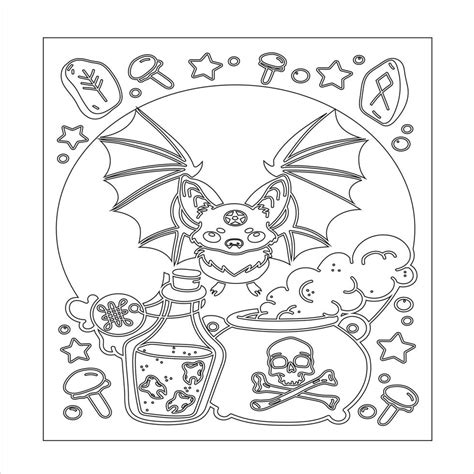 pastel goth coloring page creepy kawaii stock vector royalty