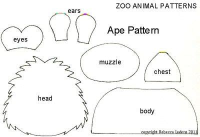 zoo animal  paper piecing patterns  scrapbooking ape pattern