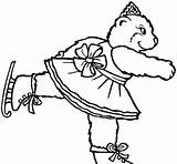 Circus Bear Coloring Pages Skating Show Color sketch template