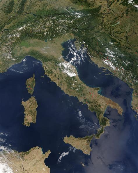 italy satellite map map  italy satellite southern europe europe