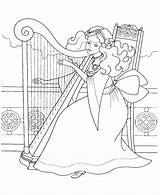 Harp Playing sketch template