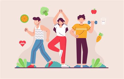 healthy habits vector art icons  graphics
