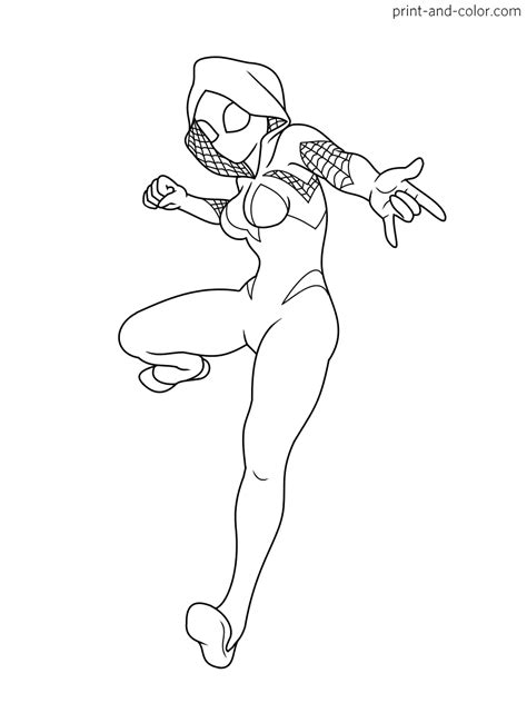 spider gwen coloring pages coloring home