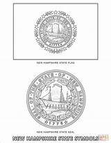 Hampshire State Coloring Symbols Pages Printable Drawing Paper sketch template