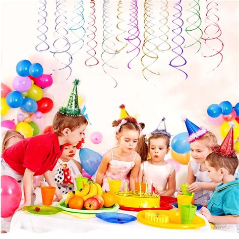 buy pc happy birthday spiral pvc ornaments party