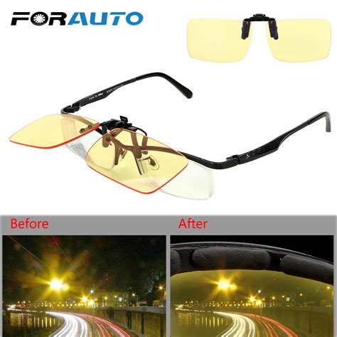 forauto clip on glasses car anti glare driving glasses night vision