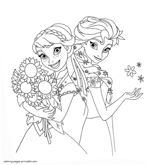 anna  elsa coloring pages coloring pages printablecom