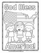 Bless Christianpreschoolprintables Patriotic Month sketch template