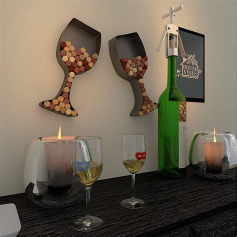 Wine Glass Cork Holder Art Wall Décor Best Offer Home Garden And Tools