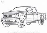 Ford Draw Drawing Trucks F350 Step 4x4 Drawings Truck 350 Coloring Sketch Tutorials sketch template