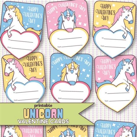 printable unicorn valentines day cards  super cute dont