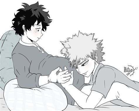 commission bakudeku by ilitiaforever mpreg anime anime pregnant