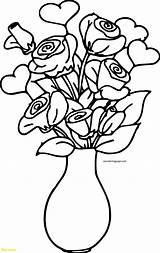 Vase Coloring Flower Pages Printable Rose Getcolorings Color Print Getdrawings sketch template