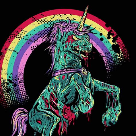 zombie unicorn needlz threadz unicorn artwork unicorn art  rex art