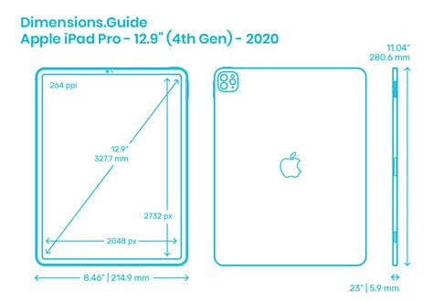 apple ipads dimensions drawings dimensionscom
