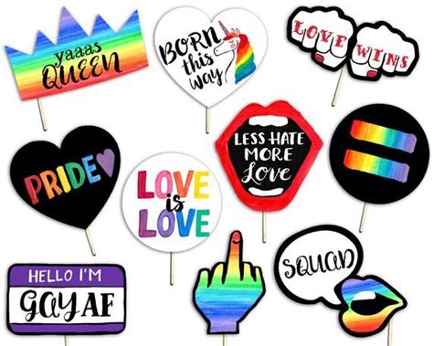 Pride Party Printable Photo Booth Props 10 Funny Signs Etsy In 2020
