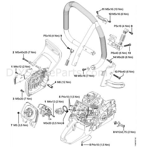 stihl ms  chainsaw ms  parts diagram ms  tightening torques