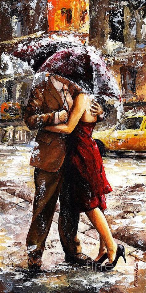 Rainy Day Love In The Rain 2 Painting By Emerico Imre Toth Fine Art