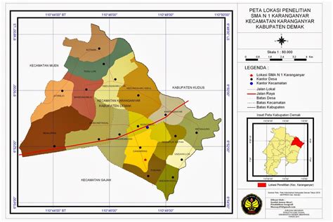 peta kecamatan karanganyar kabupaten demak kumpulan peta