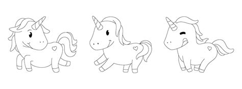 premium vector cute unicorn outline coloring page  kid