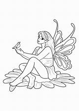 Coloring Girls Pages Printable Print Book Fairy Size sketch template