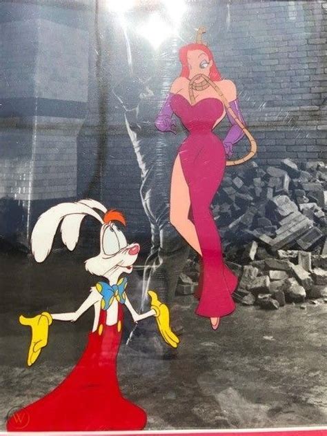 disney production cel of roger rabbit and jessica from who