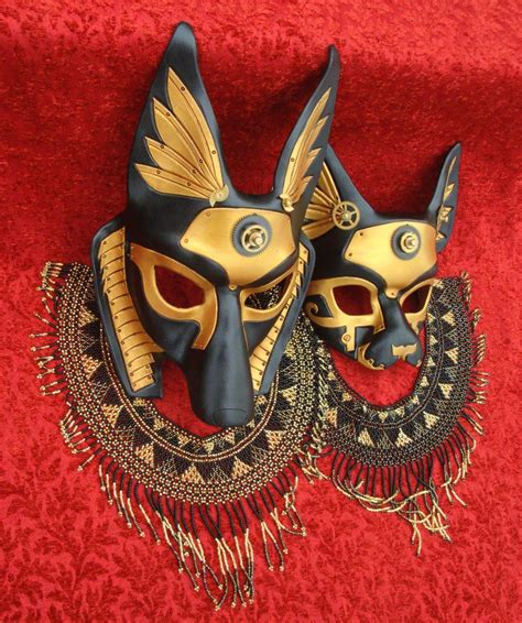 industrial anubis and bast masks by merimask egyptian mask anubis masks art