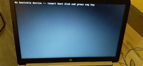 bootable device insert boot disk  press  key hp support
