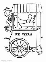 Ice Cream Coloring Pages Man Printable Truck Kids Print Food Template sketch template