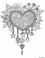 Mandala Coloriage Attrape Reve Coeur Imprimer sketch template