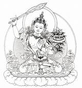 Thangka Manjushri Tibetan Buddhism Bodhisattva Tibet Tsemrinpoche sketch template