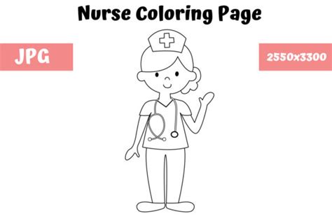 coloring page  kids nurse graphic  mybeautifulfiles creative