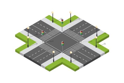 vector highway intersection illustration design illustration isometric