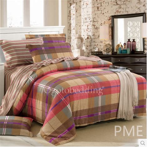 luxury brown plaid high end full teen bedding sets [obqsn0724182] 83 99