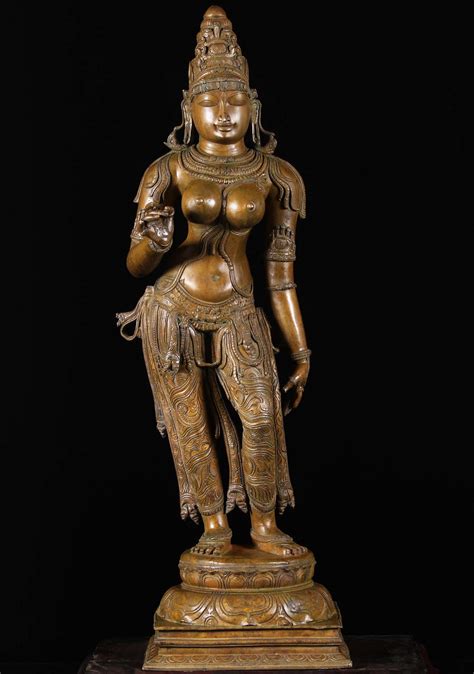 sold bronze goddess parvati statue  shivakami   hindu gods buddha statues