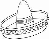 Coloring Mexican Hat Sombrero Printable Getcolorings Color Getdrawings Pages sketch template
