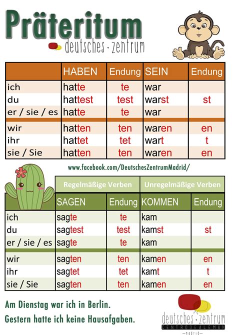 praeteritum deutsch wortschatz grammatik aleman german daf vocabulario