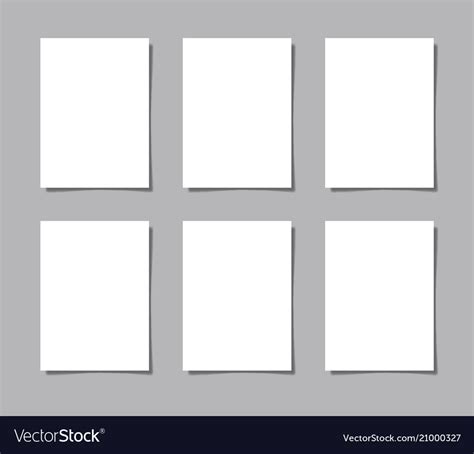 pieces blank sheet  white paper   vector image