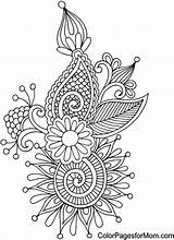 Coloring Pages Paisley Printable Adult Mandala Zentangle Adults Color Abstract Colouring Detailed Doodle Getdrawings Getcolorings Easy Drawing Library Clipart Books sketch template