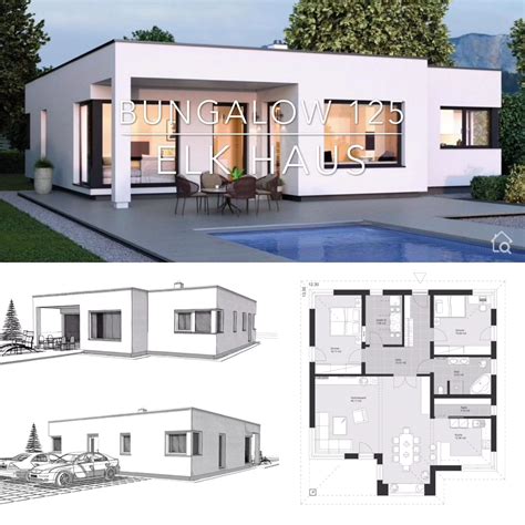 bungalow house plans modern  level flat roof contemporary minimalist architecture design