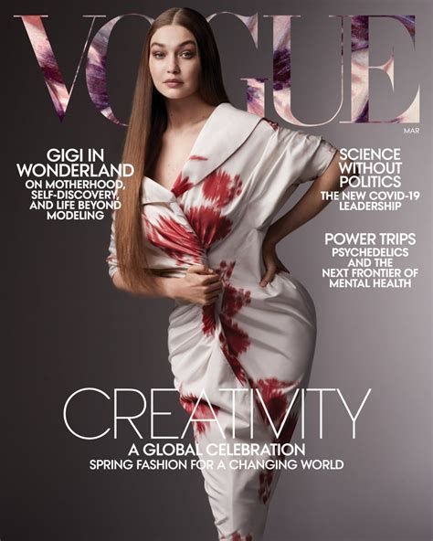 Wearing A Prada Coat Gigi Hadids Outfits In Vogue Magazine Cover