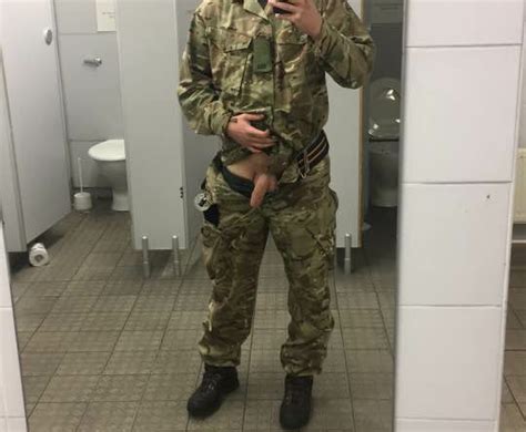 soldier flashing his big uncut cock in toilet my own