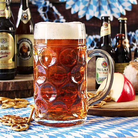 german beer stein glass  pint  ltr