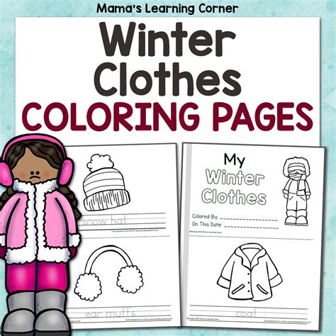 winter coloring pages  winter clothes mamas learning corner